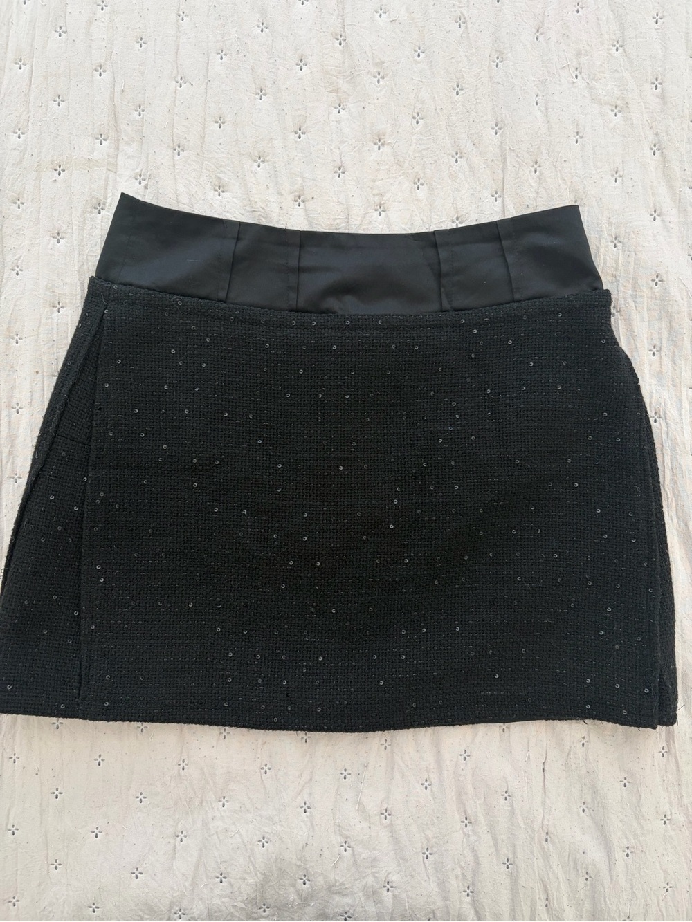 Trina Turk Black Tweed Mini Skirt